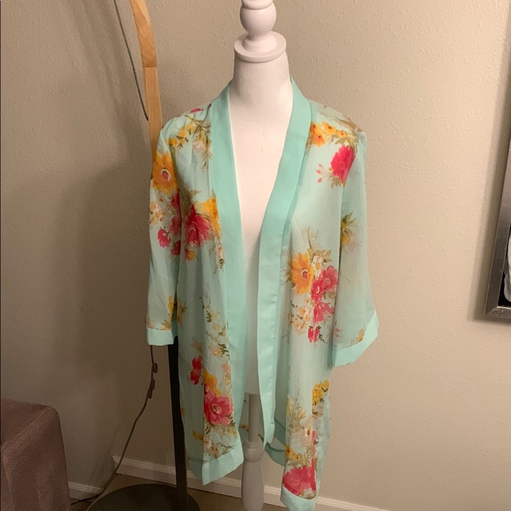 Mela London Light Blue Sheer Kimono